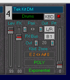 "9 Time" drum Program layer 4 parameters in QS Edit Pro