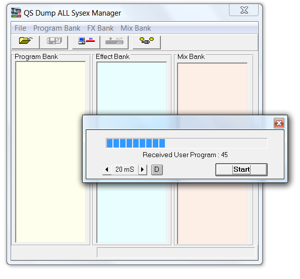 QS Dump ALL Sysex Manager downloading