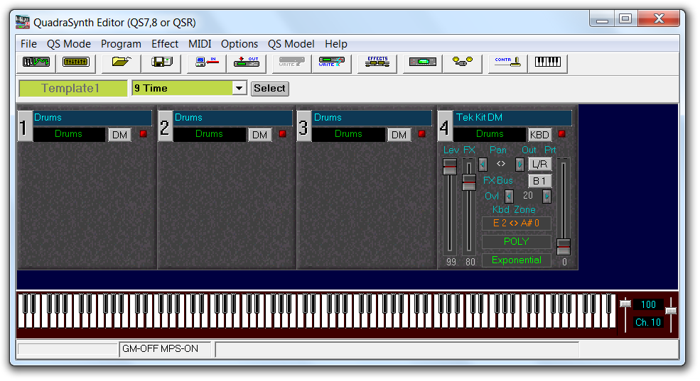 QS Edit Pro Program Mode window showing "9 Time" Program
