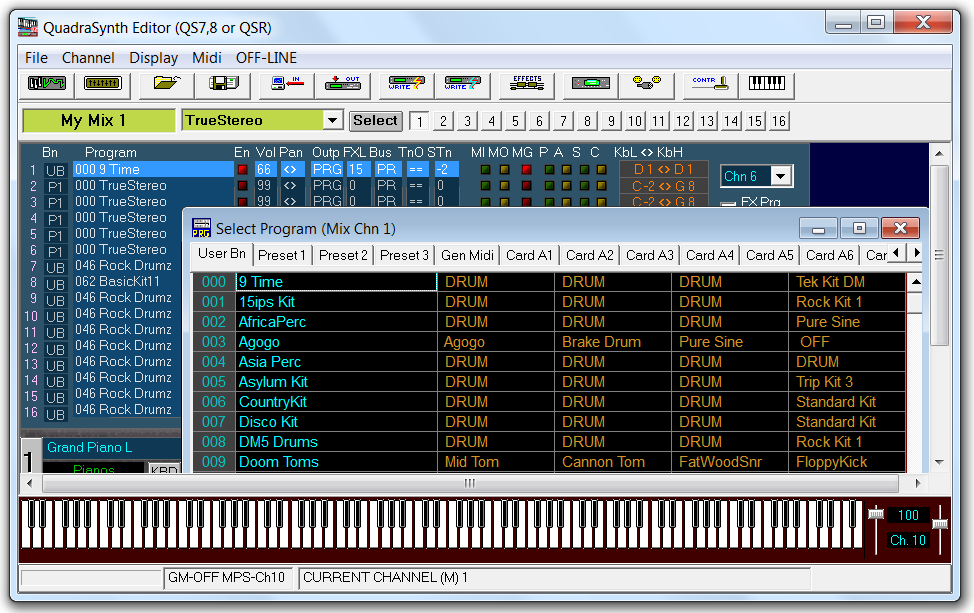 QS Edit Pro Program Select window