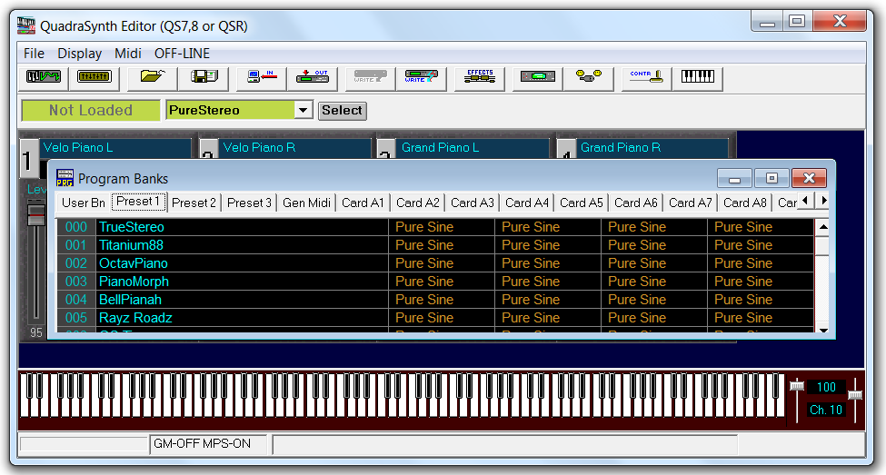 Preset 1 program bank window