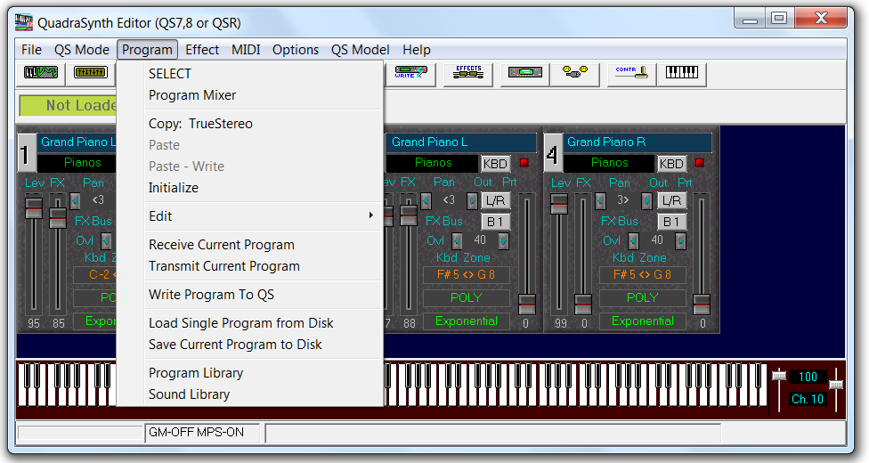 Program/Copy menu