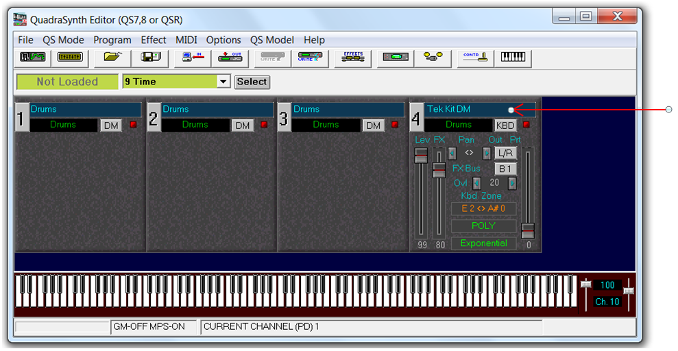 QS Edit Pro Program window, double-click on Tek Kit DM