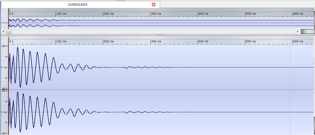 Kick sample waveform in Wavelab Elements